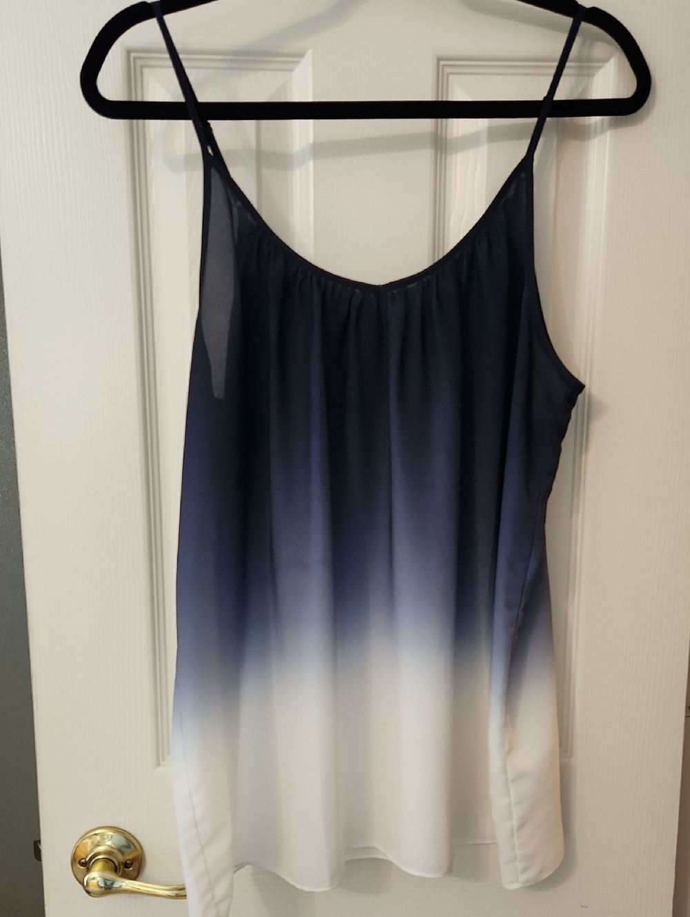 INC International Concepts Navy to White Ombre Spaghetti Strap Camisole